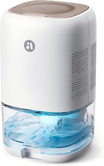35 OZ Dehumidifier for Bedroom RV, Quiet with Auto Shut Off, Gold | 280 Sq.Ft Small Dehumidifiers for Home Bathroom Closet, 7 Color Light, 28dB Ultra Quiet, 35OZ Water Tank