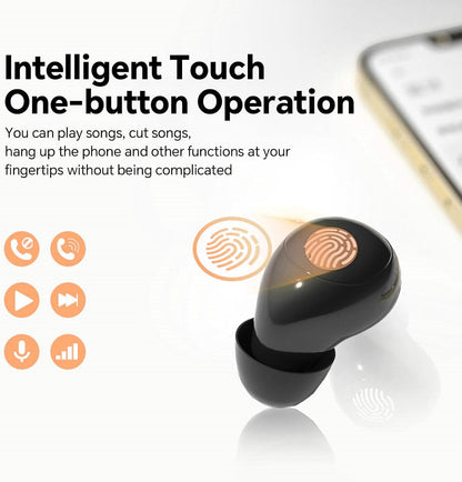 Small Mini Invisible Earbuds Small Mini Headphones Wireless Bluetooth | Low Profile Micro Smallest Tiny Discreet Hidden Earbuds for Work, Invisible Sleep Earphone Ear Buds for Small Ear Canals