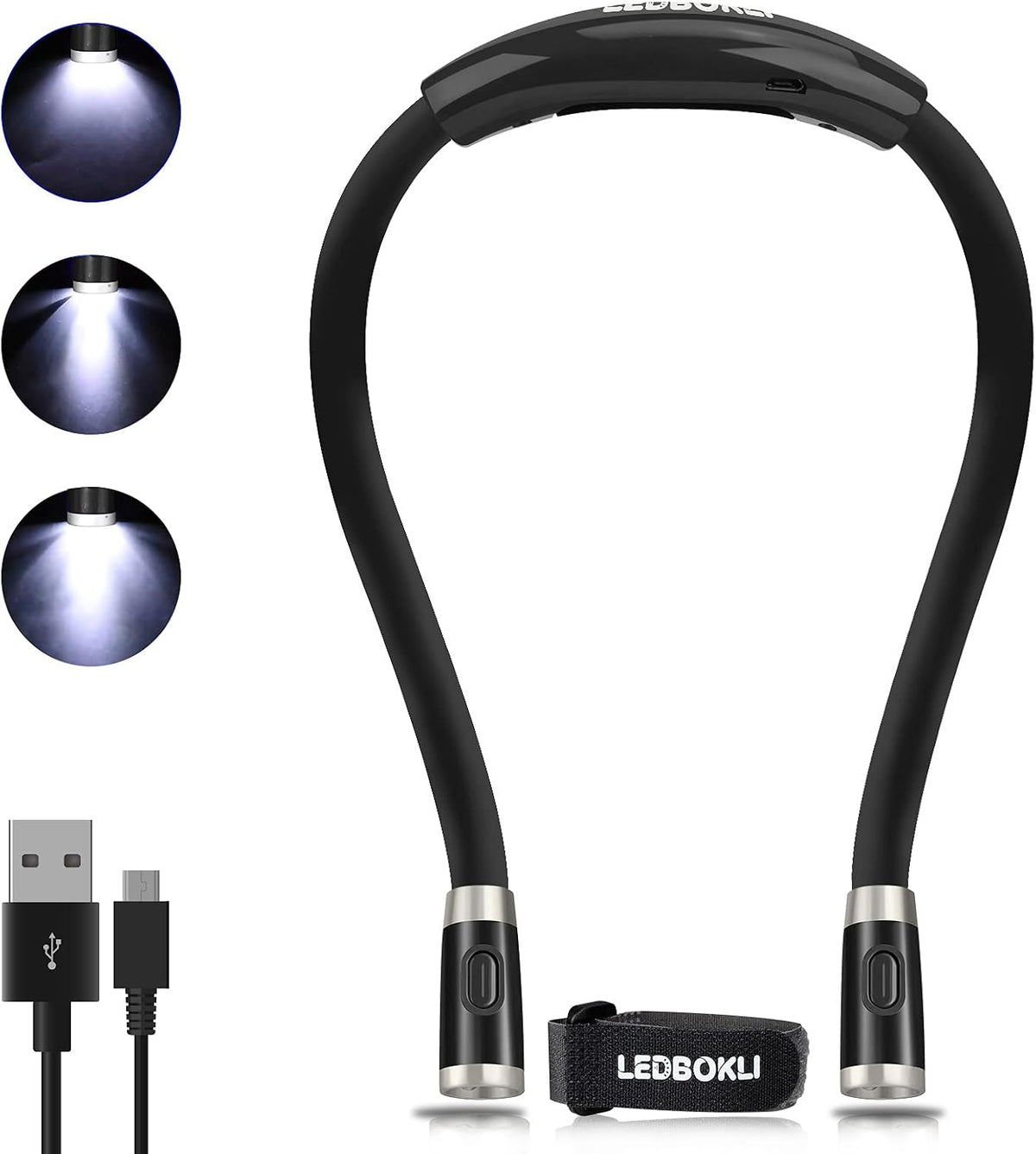 LEDBOLIK Neck Reading Light,Rechargeable Book Light for Reading in Bed