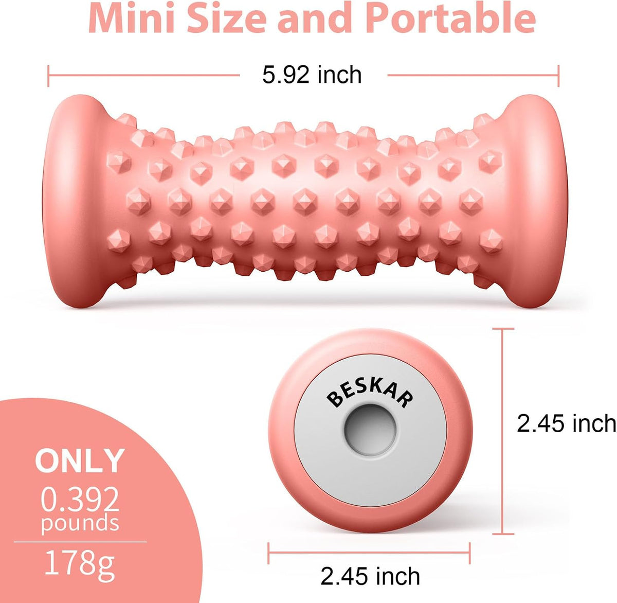 BESKAR Foot Massage Roller for Plantar Fasciitis Relief
