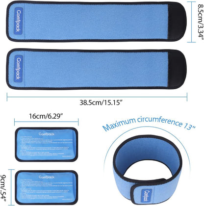 Comfpack Cold Therapy Wrap with 2 Packs for Pain Relief, Reusable Gel Ice Packs for Foot Plantar, Wrist, Ankle, Great for Sprains, Muscle Pain, Bruises, Injuries | Hot and Cold Ice Packs for Foot Plantar, Wrist, Ankle, Great for Sprains, Muscle Pain,