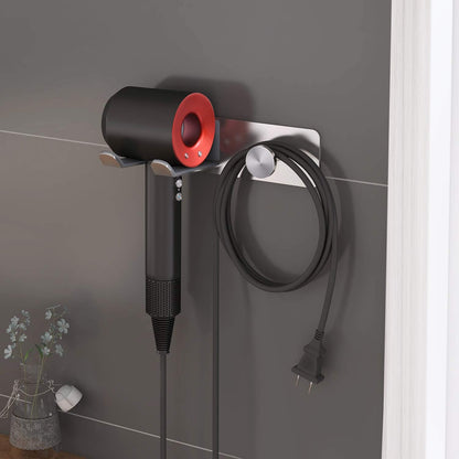 Hair Dryer Holder Wall Mounted, Stainless Steel Self Adhesive Blow Dryer Holder Rack for Dyson Supersonic Hair Dryer,Black