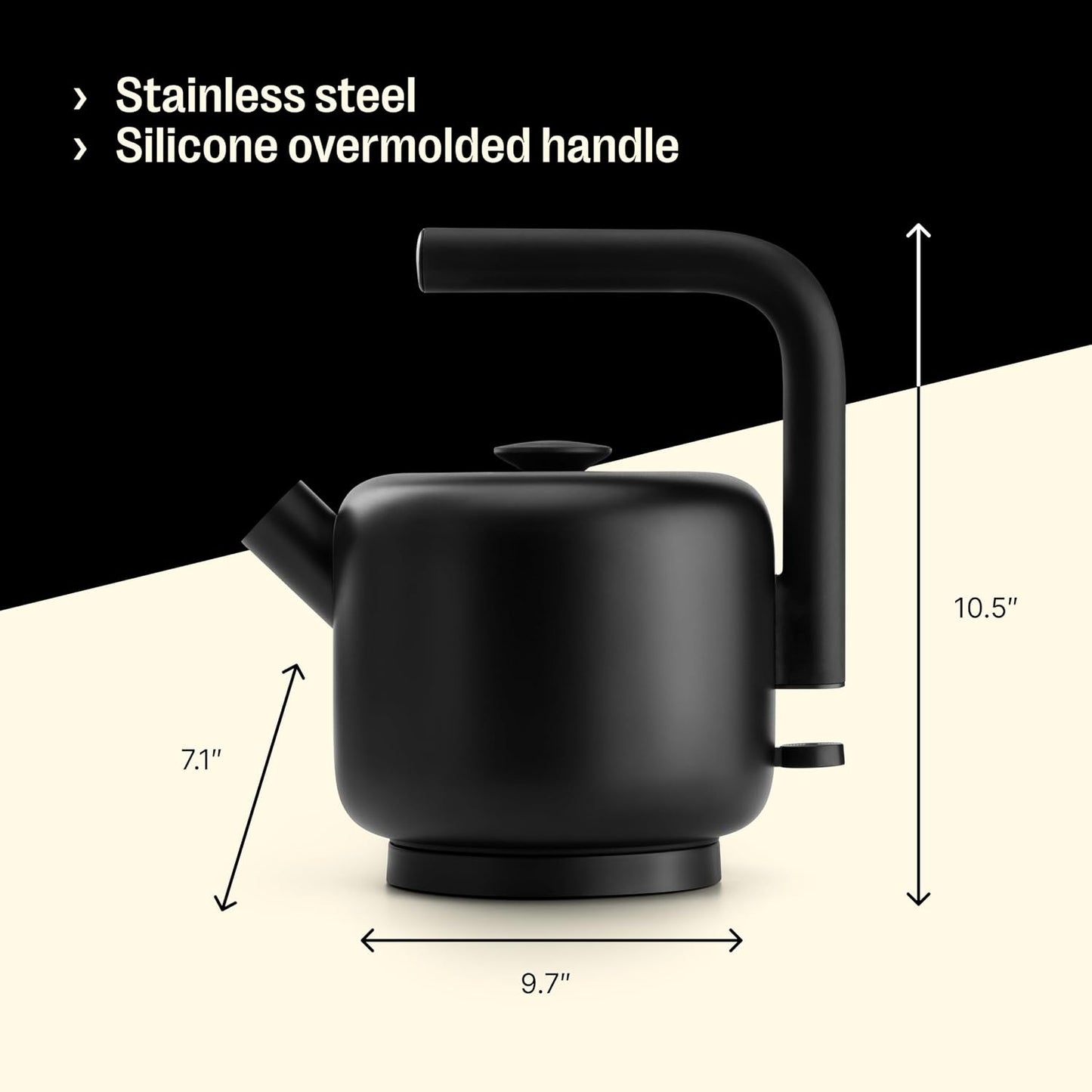 Fellow Clyde Electric Kettle 1.5 Liter - Fast Boil, Drip-Free Spout | Hot Water Tea Kettle for Tea & Coffee, Stainless Steel Water Boiler, Auto Shut-Off, BPA-Free, Cordless, Matte Black