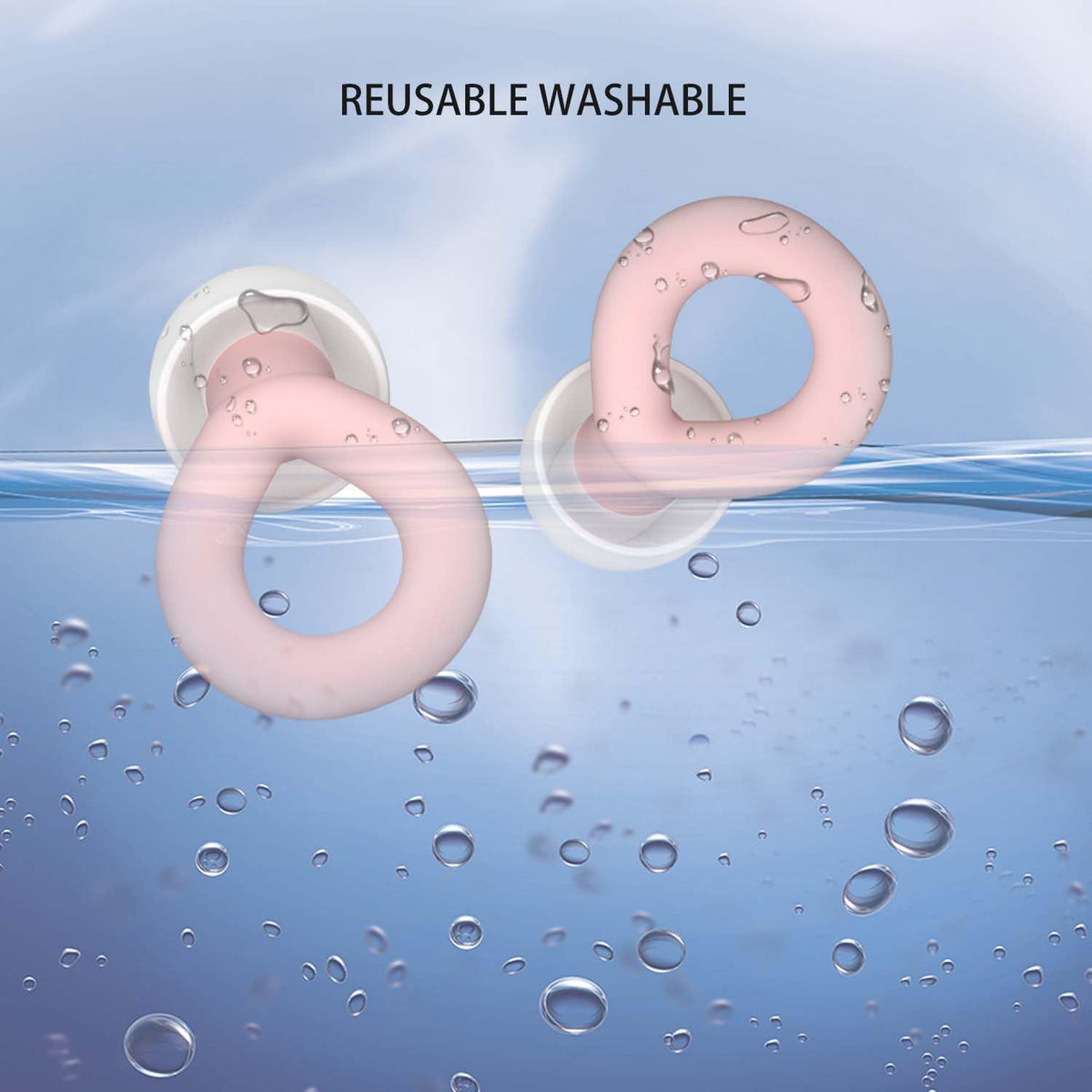 Silicone Ear Plugs for Noise Reduction, Reusable Ear Plugs for Sleeping Noise Cancelling, Concerts, Motorcycle, Travel & Hearing Protection NRR 33dB - 8 Ear Tips in XS/S/M/L, Black