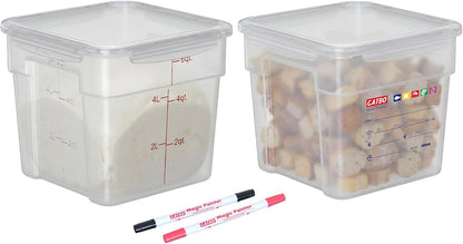 2 Pack 18 QT BPA-Free Translucent Polypropylene Airtight Food Storage Containers, Labeling Area, Stackable Bulk Storage for Flour, Rice, Sugar & Pet Food