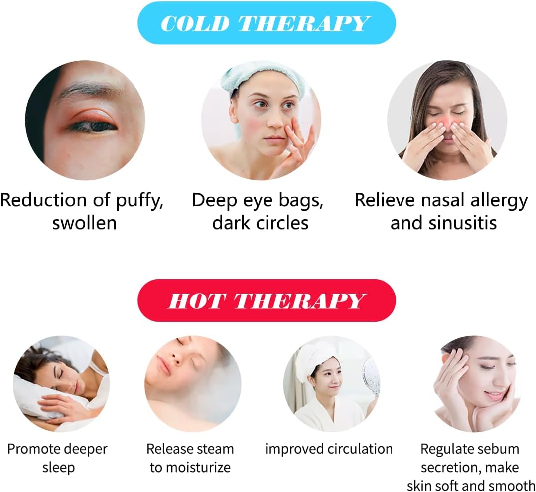 Cooling Eye Mask, Reusable Cold Eye Mask for Hot Cold Treatment for Eye Strain, Eye Swelling, Eye Redness, Puffy Eyes, Dark Circles, Smooth Fine Lines, and Eye Recover Surgery. 5 Packs