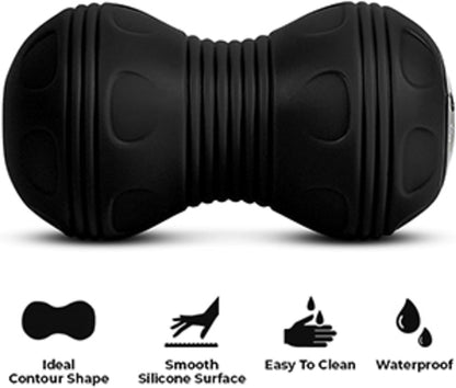 Vibrating Peanut Massage Ball, Deep Tissue, Black | Vibrating peanut, 4 intensity levels, Cordless & rechargeable, Auto shut-off, For neck, back & feet, Deep tissue relief