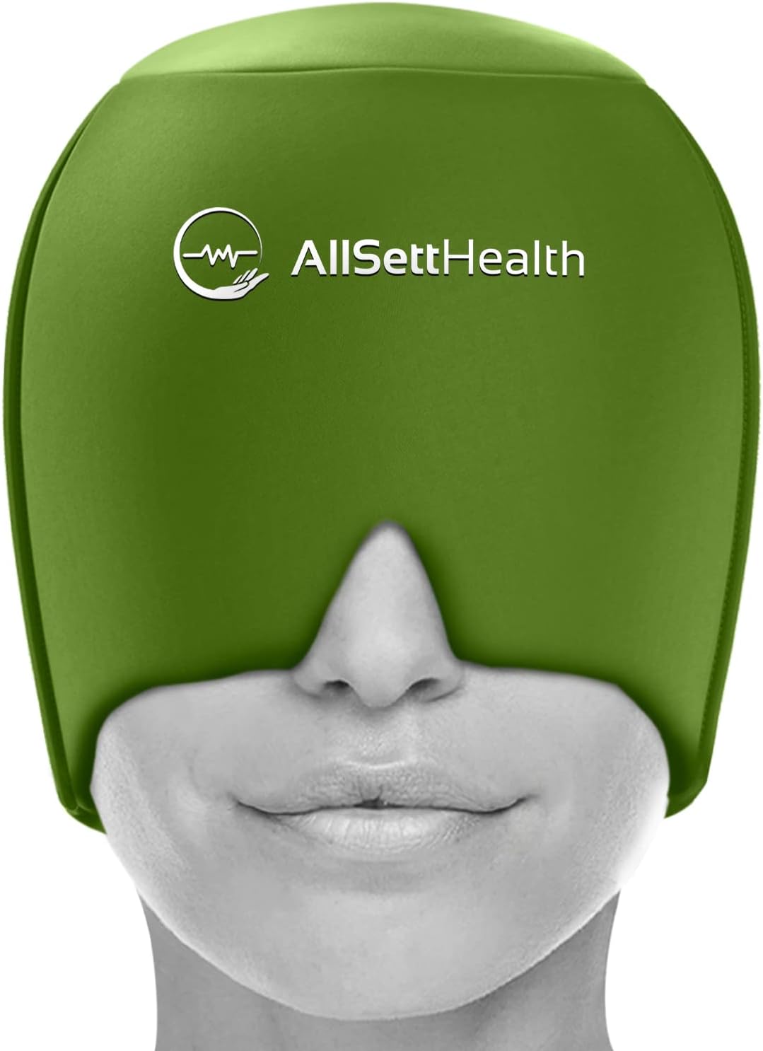 Migraine Relief Cap Ice Head Wrap and Hat | Hot/Cold Gel Pack with Face and Eye Mask Compress for Headache Relief - Black