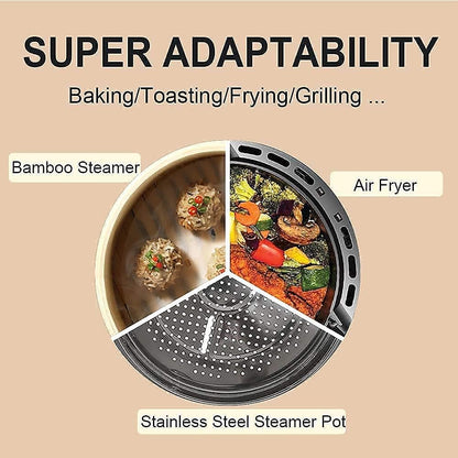 Air Fryer Parchment Paper Liners, 8 Inch 100 Pcs | Pre-Cut Non-Stick Unbleached Paper; Fits 3.5-6QT Air Fryers; Disposable And Durable; Microwave And Steaming Basket Safe