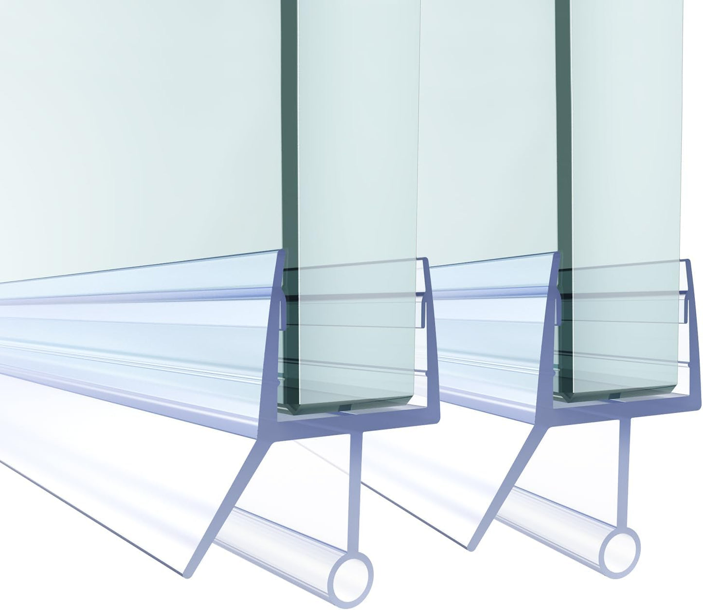 Shower Door Bottom Seal,2 PCS 3/8" X 36" | Door Sweep for 3/8 Inch Glass,Frameless Glass Door Seal Strip to Seal 11mm Gap,Stop Shower Leaks and Create a Water Barrier