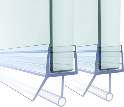 Shower Door Bottom Seal,2 PCS 3/8" X 36" | Door Sweep for 3/8 Inch Glass,Frameless Glass Door Seal Strip to Seal 11mm Gap,Stop Shower Leaks and Create a Water Barrier