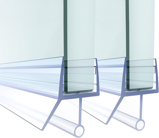 Shower Door Bottom Seal,2 PCS 3/8" X 36" | Door Sweep for 3/8 Inch Glass,Frameless Glass Door Seal Strip to Seal 11mm Gap,Stop Shower Leaks and Create a Water Barrier
