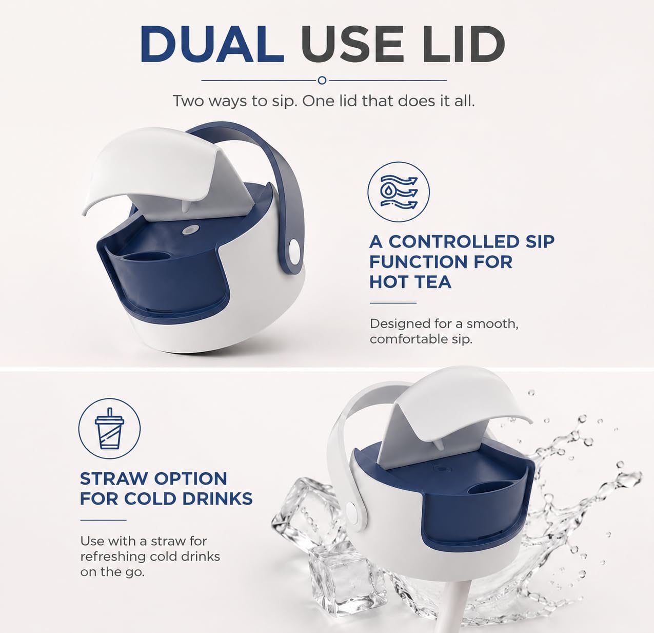 22 oz Ceramic Lined Tea Infuser Travel Tumbler, Micro-Mesh Stainless Steel Infuser, Pure Taste Ceramic Interior, Triple Insulated 12hr Hot Cold, Dual Sip & Straw Lid, Scratch-Resistant