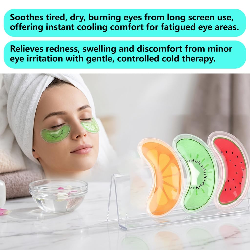 12PCS Reusable Gel Eye Ice Pack, Hot Cold Compress Eye Pads for Puffy Eyes, Dark Circles, Migraine Relief, Reusable Cold Therapy Eye Mask Patches