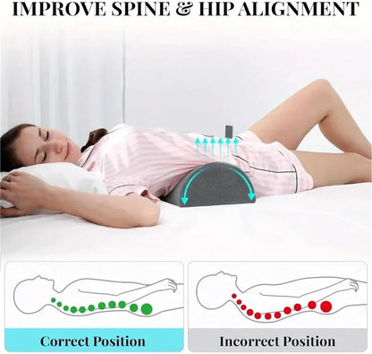 Half Moon Bolster Semi-Roll Knee Pillow Ankle & Knee Support Elevation Back Lumbar Neck Relief Pain Quality Memory Foam Filling(Gray)