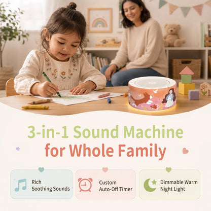 Kipcush White Noise Machine for Baby & Adults, 30 Soothing Sounds, Sleep Sound Machine with 8 Color Night Light, Memory Function, White Noise for Sleeping, Nursery, Office, Travel & Relaxation