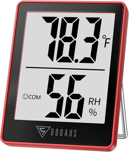 DOQAUS Digital Hygrometer Indoor Thermometer Humidity Meter, Black | Mini Room Thermometer, 5s Fast Refresh, Accurate Temperature and Humidity Monitor for House, Baby Room, Greenhouse, Incubator