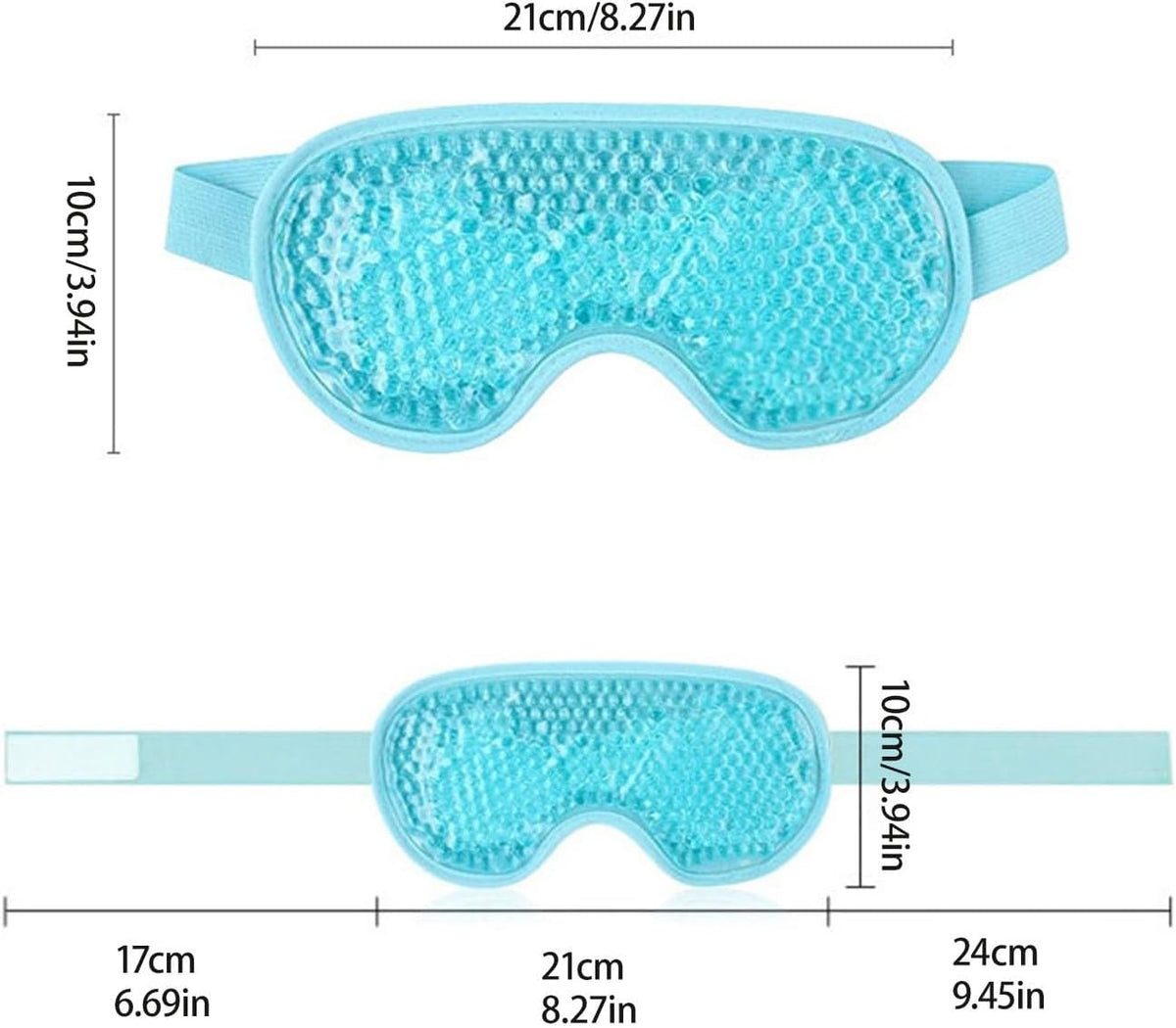 Plush Cooling Eye Mask with PVC Gel Beads, Cold & Hot Compress Sleep Mask with Blackout Design, Reusable Ice Bead Mask for Headache, Migraines Relief & Puffy Eyes(Grey)