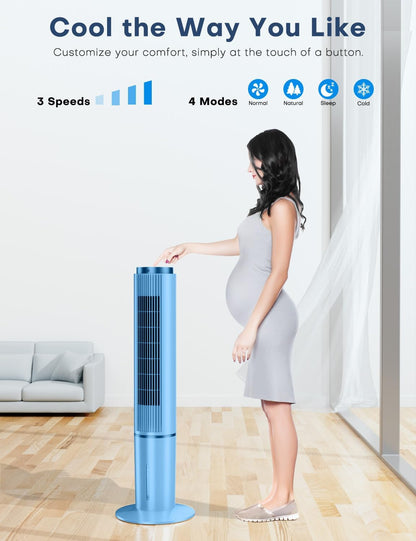Portable Air Conditioners 4 Modes&3 Speeds,4 Ice Packs, Waterless Alert System, 12H Timer, Remote,1 Gal Detachable Water Tank, 70°Oscillation Windowless Evaporative Air Cooler for Room Office