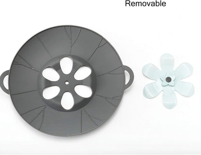 Spill Stopper Lid Cover and Overflow Stopper for Pans and Pots Boil, Silicone Pot Lid Fits Openings above 5.9" in Diameter, 1pc (8.86, Grey)