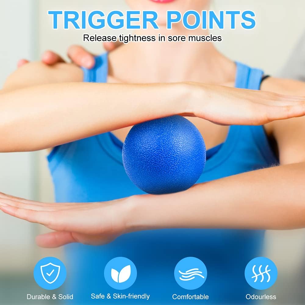 URAQT Spiky Massage Ball Set, 2 Pack Physical Therapy Massage Balls, Hard Lacrosse Ball & Spiky Massage Ball for Myofascial Release and Trigger Point Deep Tissue Massage (Purple)
