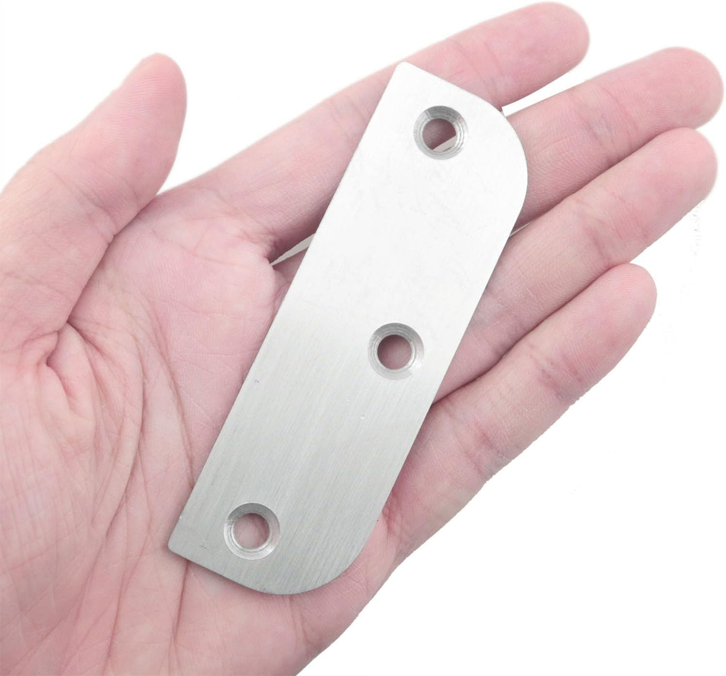 CHENJIN 3PCS Stainless Steel Door Hinge Filler Plate 3.5 inch Silver with 9 Screws Hole Cover Blank Hinge Spacer