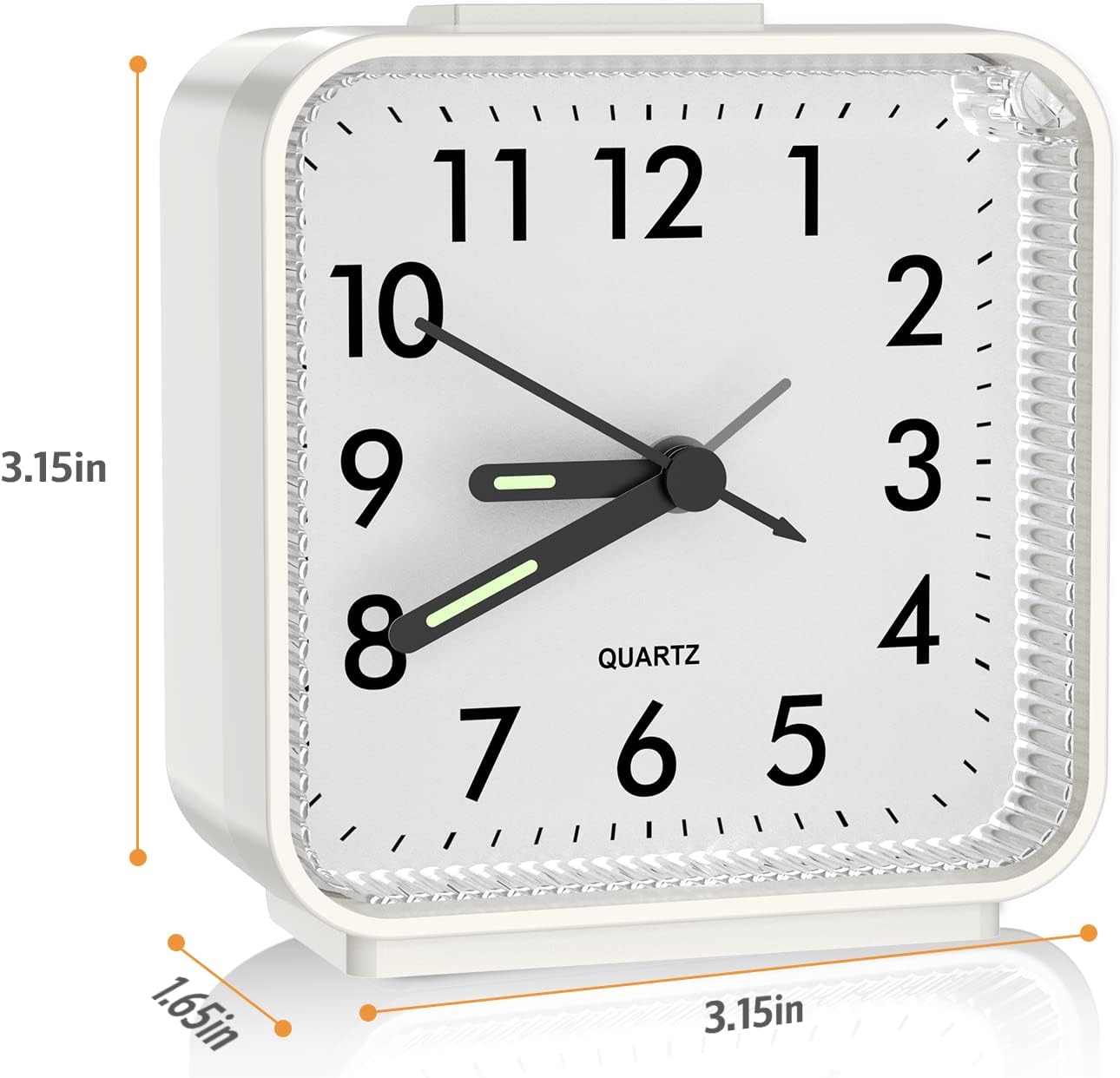 Analog Alarm Clock, Bedside Clocks Battery Powered, Silent Non Ticking Travel Clock with Night Light, Snooze, Easy Set, Clock for Heavy Sleepers Kids Elder Travel Bedroom Office, Pink