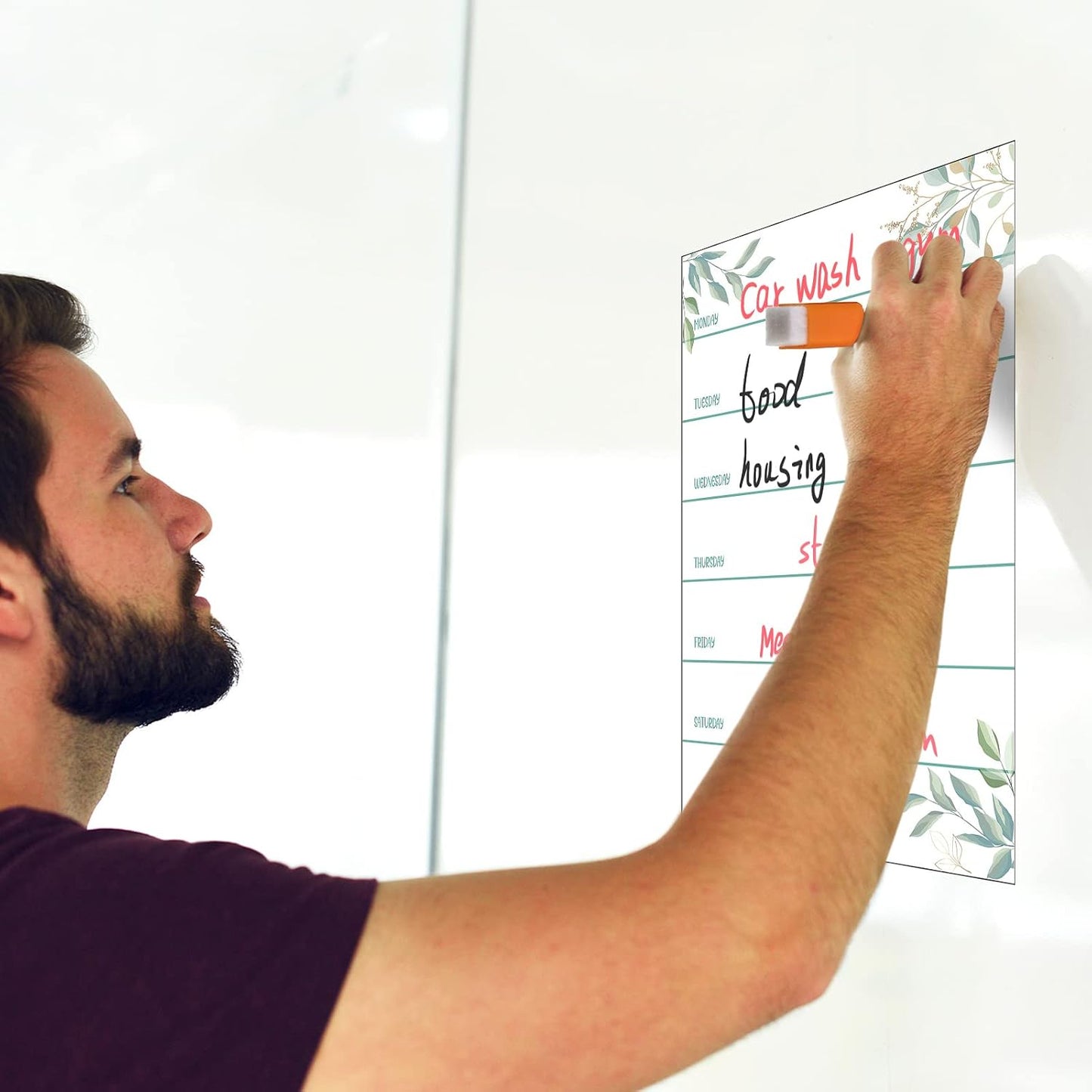 Outus 2 Pieces Magnetic Weekly Dry Erase Boards Erasable Weekly Calendars Whiteboard Planners with 2 Pieces Markers for Office, Home, School Supplies (Color 1, 9.4 x 7.5 Inch)