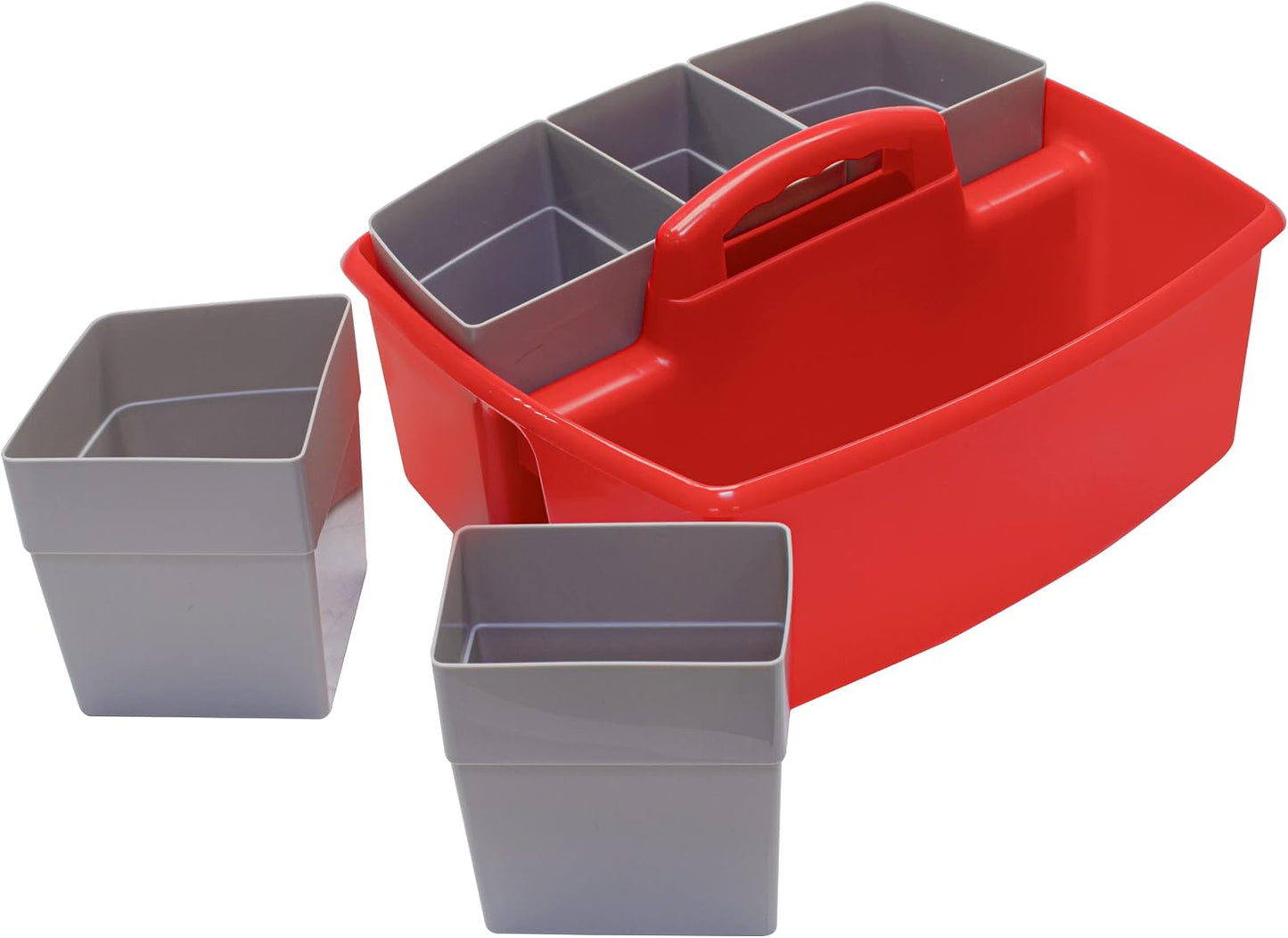 Storex 2-Compartment Large Cleaning Caddy – Multipurpose Supply Organizer with Handle - Black, 1-Pack (00973A06C)