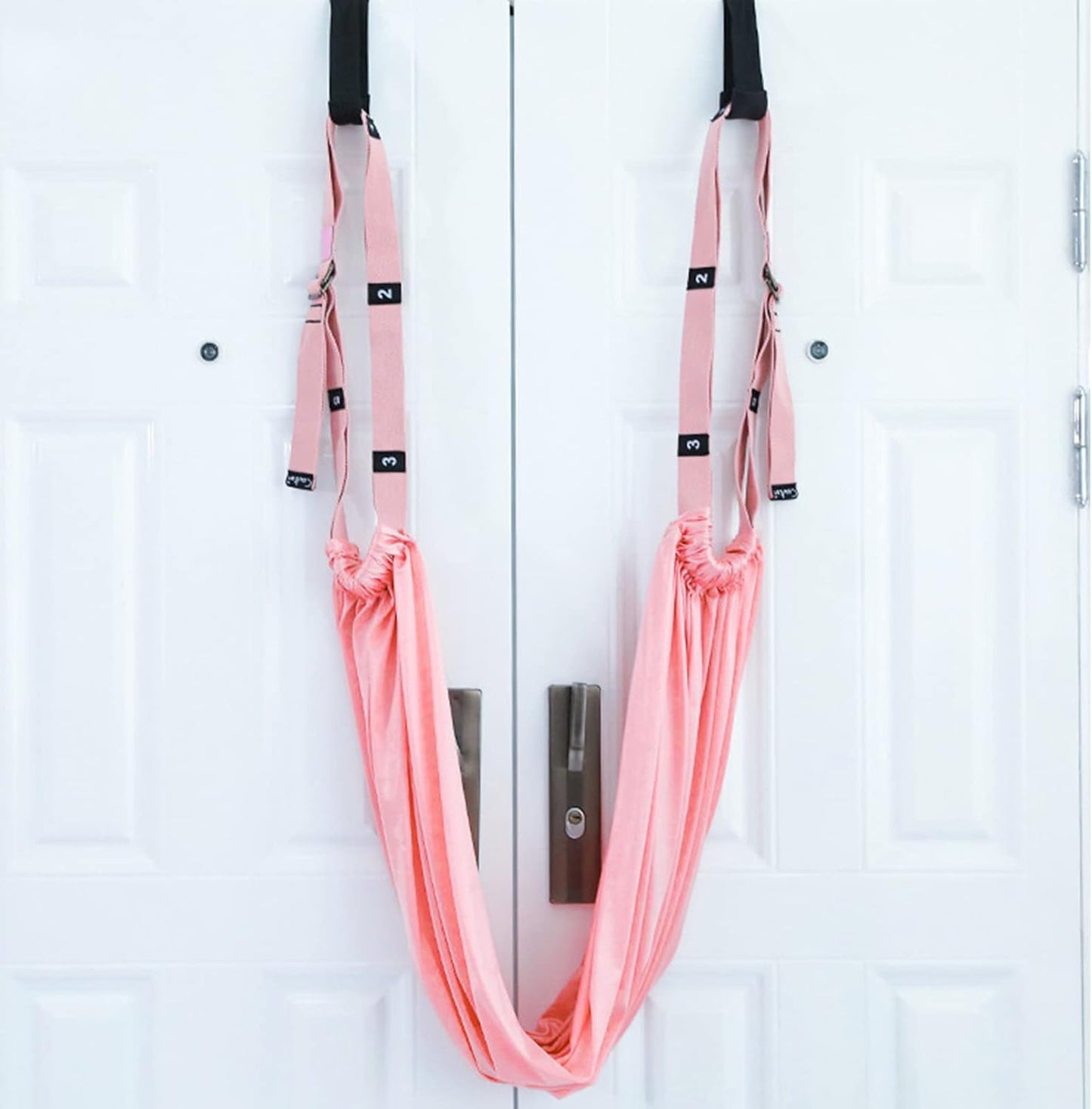 Waist Back Leg Stretch Strap Yoga Fitness Band,Stretching Equipment with Door Anchor for Dance Aerial Yoga Ballet Leg Stretching Exercise ()