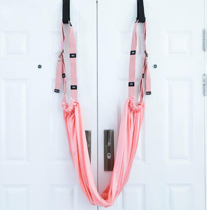 Waist Back Leg Stretch Strap Yoga Fitness Band,Stretching Equipment with Door Anchor for Dance Aerial Yoga Ballet Leg Stretching Exercise ()