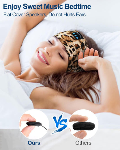 LC-dolida Sleep Headphones Bluetooth Headband Sleeping Wireless Headband Headphones with Thin HD Stereo Speakers Perfect for Side Sleepers, Sport, Yoga, Travel