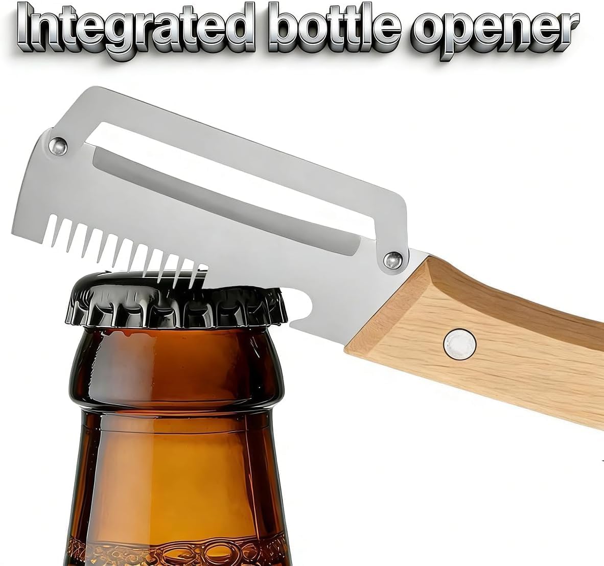 Multifunctional Vegetable Peeler for Kitchen, 3 in 1 Stainless Steel Blade with Wooden Handle and Bottle Opener, Ultra-Sharp Kitchen Tool for Fruits and Vegetables