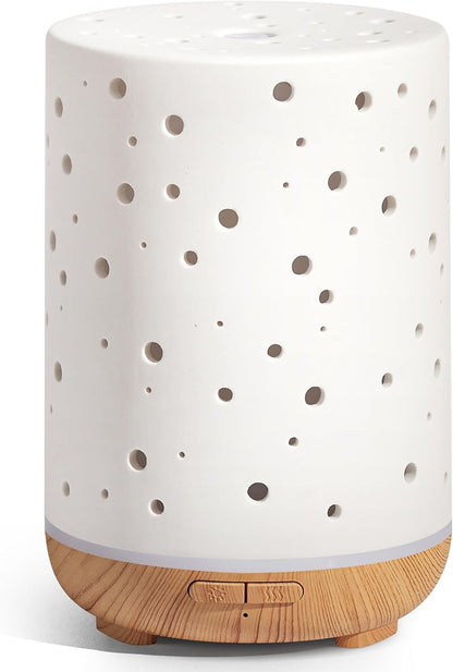 InnoGear 150ml Ceramic Essential Oil Diffuser, Diffusers for Home, White