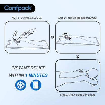 XL Ice Pack for Injuries Reusable, 21.7 x 13 Flexible Hot Cold Pack with 3 Straps for Maximum Back and Full Body, Adjustable Cold Pack Wrap for Swelling, Bruises, Muscle Pain, Inflammation