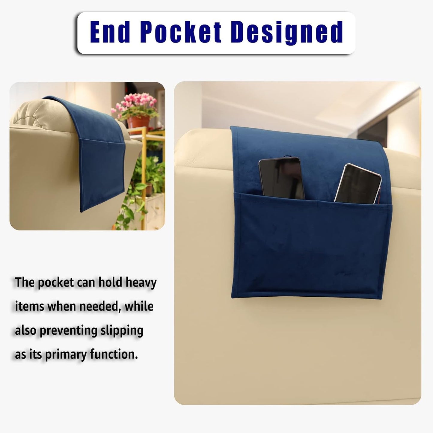 Adjustable Headrest Pillow for Recliners and Armchairs - Non-Slip Velvet Cushion for Neck Support and Pain Relief (Gray)