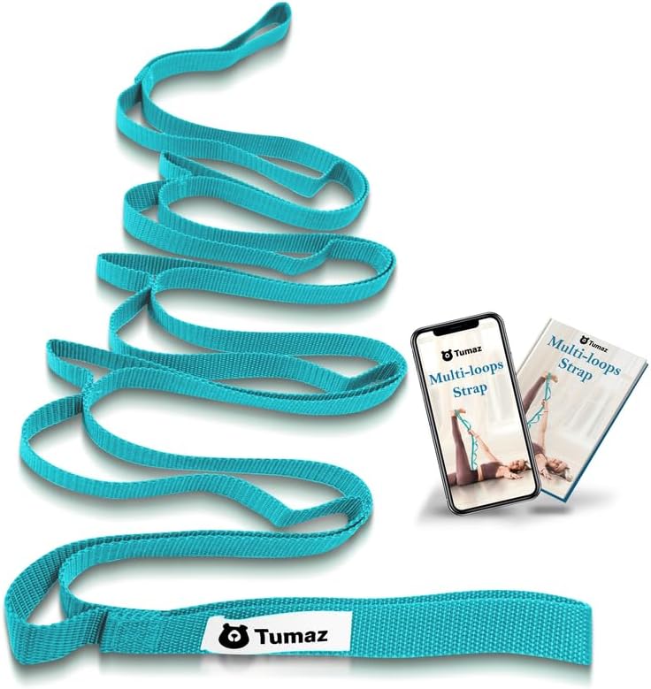 Stretching Strap, 10-Loop Non-Elastic Yoga Strap | Designed for stretching, yoga, Pilates and rehab with 10 loops, durable webbing and a longer 79-inch design