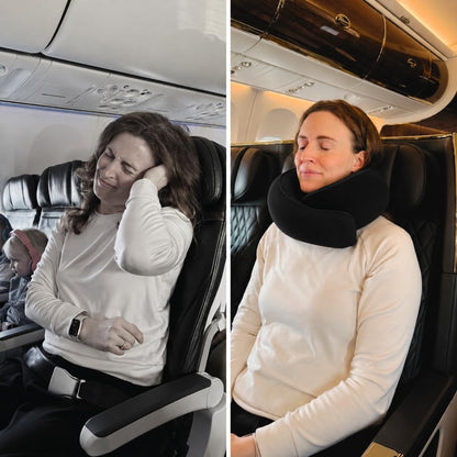 FlyHugz® Neck Travel Pillow Memory Foam Neck Pillow, Gray