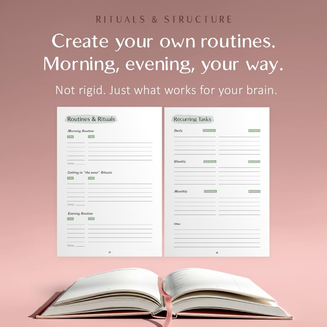 The ADHD Planner for Adults - Undated Daily & Weekly ADHD Journal for Disorganized People, 90 Days - Habit Tracker, Record Emotions & Mood - Academic Goals - Structure & Focus for Adults Brains