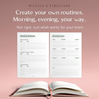 The ADHD Planner for Adults - Undated Daily & Weekly ADHD Journal for Disorganized People, 90 Days - Habit Tracker, Record Emotions & Mood - Academic Goals - Structure & Focus for Adults Brains