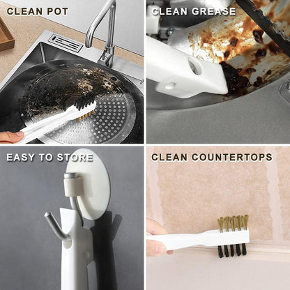 Gas Stove Brass Wire Stiff Bristles Brushes Rust Cleaner for Kitchen Grease Grime Pot Pan
