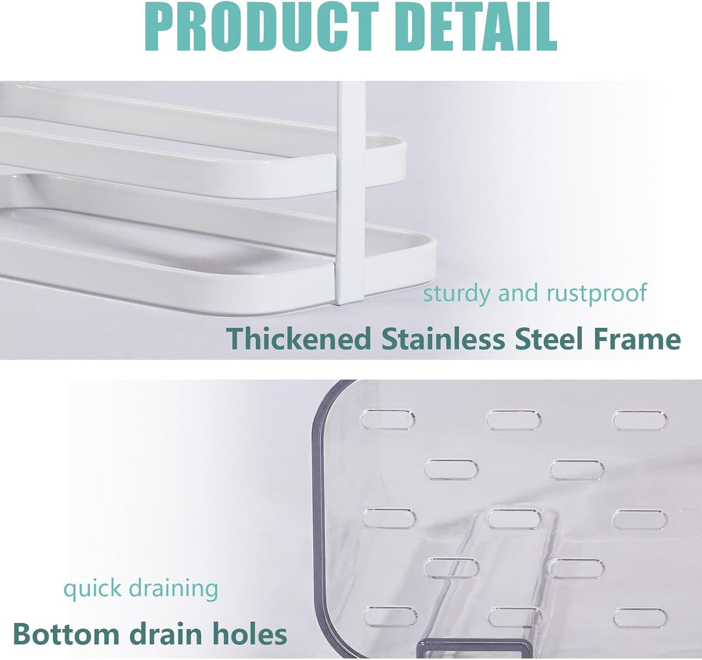 Toothbrush Holders with Drain Tray, Hanging Toothbrush and Toothpaste Holder Organizer Bathroom Caddy Countertop for Toothpaste, Razors, Electric Toothbrush - Clear | Detachable, Easy to Clean, Bathroom Organizer for Electric Toothbrush, Razors