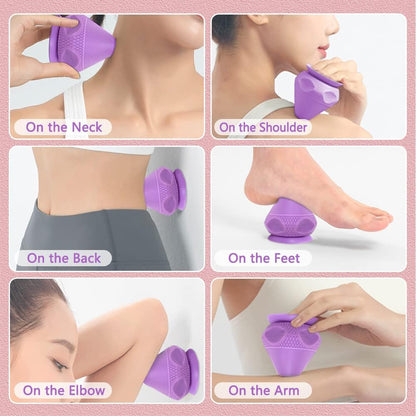 Zelen Trigger Point Massage Ball Shoulder Knot Remover Back Muscle Wall Mounted Massage Ball Deep Tissue Pressure Balls Trigger Point Iliacus Muscle Psoas Release Tool Suction Cup Back Massager
