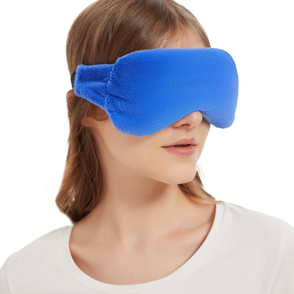 Moist Heated Eye Masks for Dry Eyes, Stye, Warm Compress for Sleeping | Purple, Microwavable Heating, Hot Compress for Relieve, Flaxseed Filling