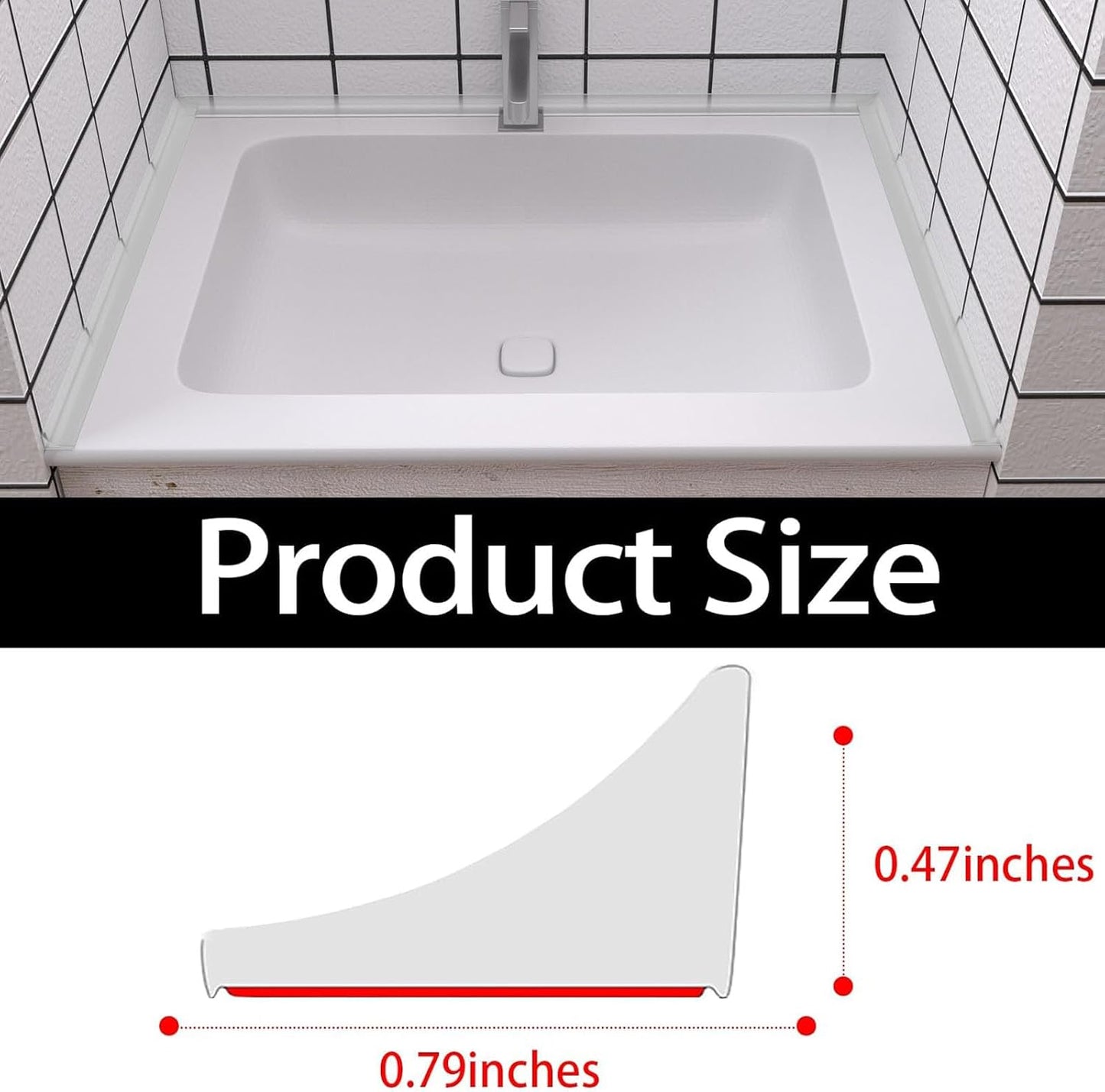 Raycity Silicone Shower Threshold Water Dam Barrier, 39 Inch, Clear | Self-Adhesive Glass Shower Door Bootom Seal Strip, Shower Water Guard Blocker for Walk in Bathroom, Kitchen