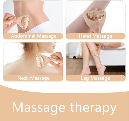 Abeillo 3Pcs Wooden Hand Massage Roller, Muscle Roller Stick