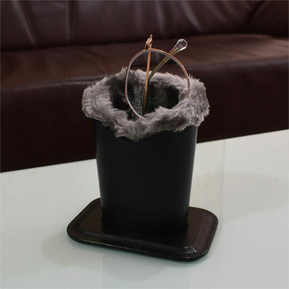 Baitaihem Pack of 2 Plush Lined Eyeglasses Holder Stand Protective Glasses Case For Desks Or Nightstands