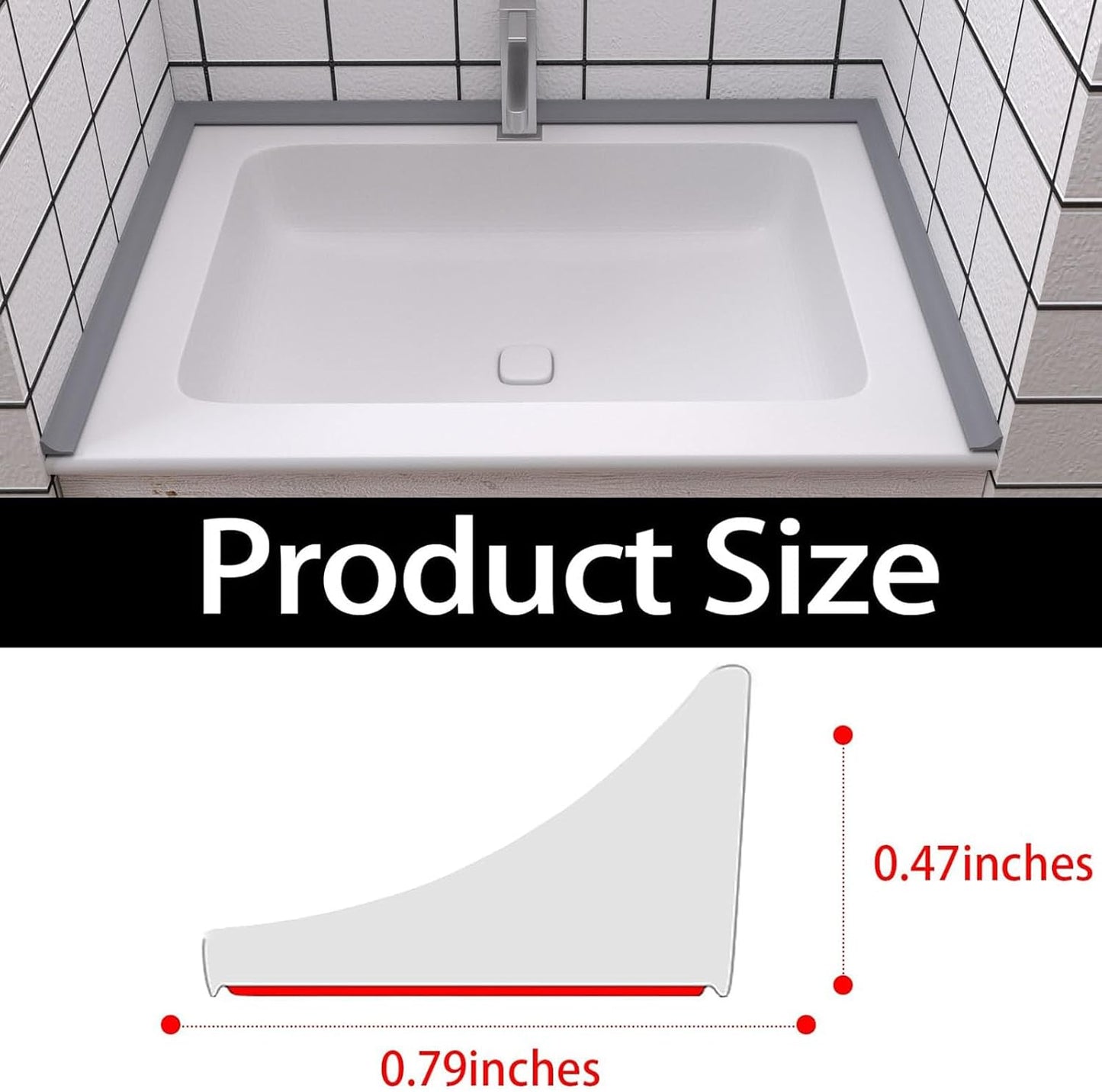 Raycity Silicone Shower Threshold Water Dam Barrier, 39 Inch, Clear | Self-Adhesive Glass Shower Door Bootom Seal Strip, Shower Water Guard Blocker for Walk in Bathroom, Kitchen