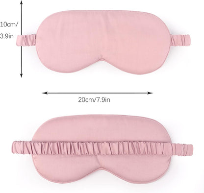 HBHLFZ Sleep Mask 2 Pack - Bamboo Viscose Fiber Sleeping Eye Mask - with Elastic Band/Headband - Comfort Sleeping Shade - for Nighttime Sleeping, Traveling & Napping（Pink，Green）