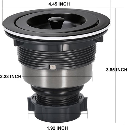 3-1/2 Inch Sink Drain Assembly Kit, Removable Deep Sink Strainer Basket with Sink Stopper/Sealing Lid for Home, Kitchen, Stainless Steel